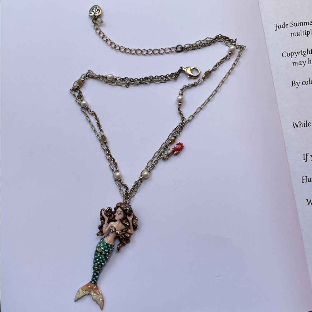 Betsy Johnson Mermaid Necklace Rare sea horse